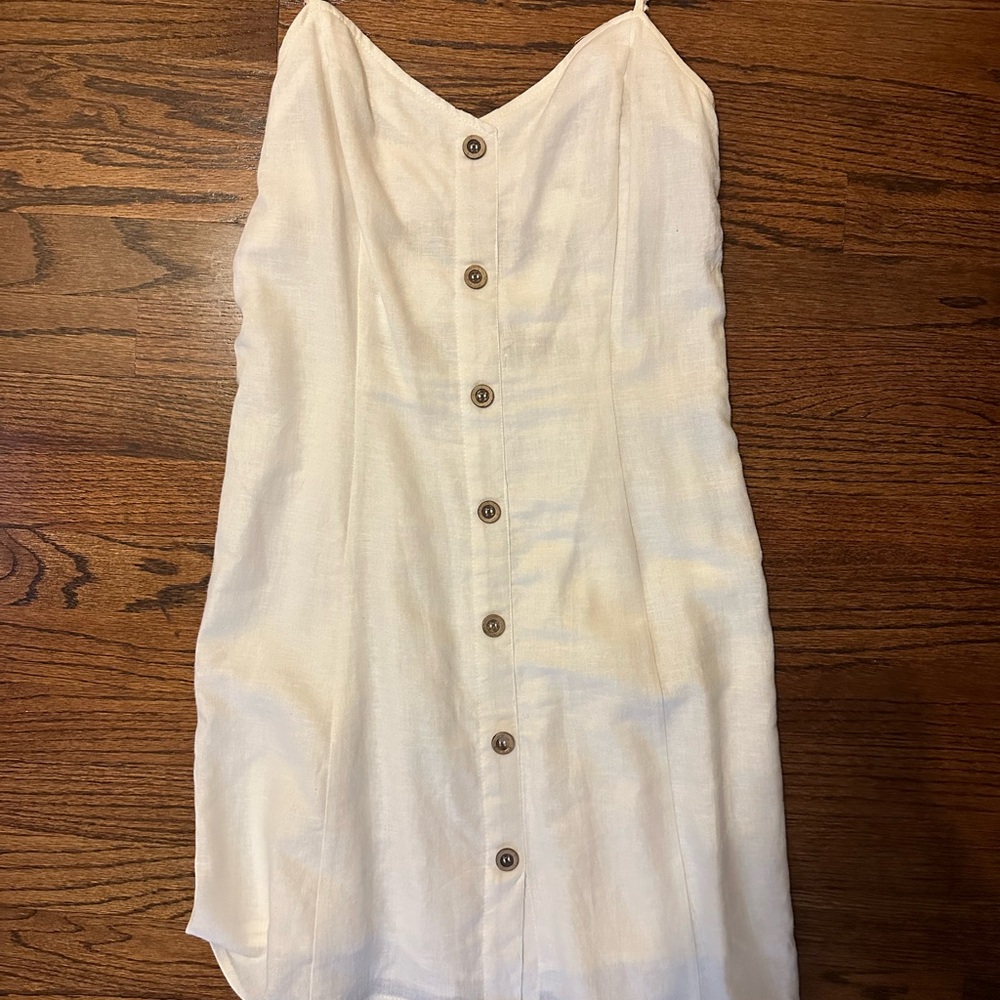 Garage Cream Button-Down Dress